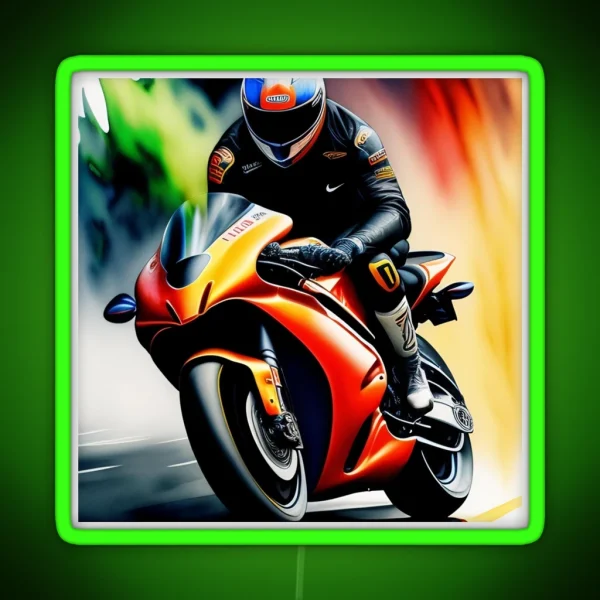 Sportbike Motorcycle Painting RGB Neon Sign
