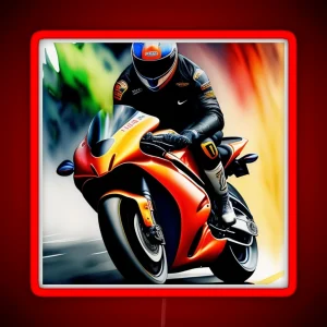 Sportbike Motorcycle Painting RGB Neon Sign