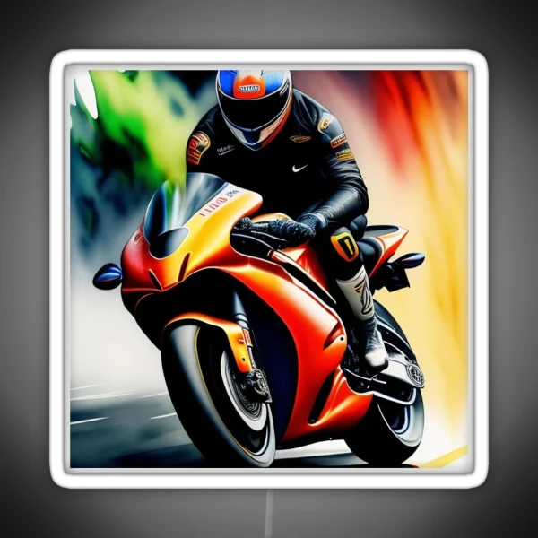 Sportbike Motorcycle Painting RGB Neon Sign