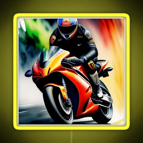 Sportbike Motorcycle Painting RGB Neon Sign