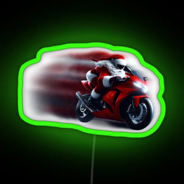 Sportbike Santa RGB Neon Sign