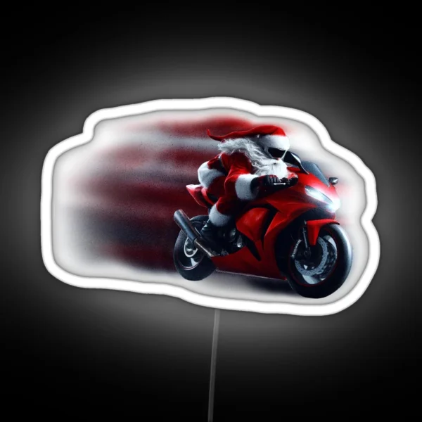 Sportbike Santa RGB Neon Sign