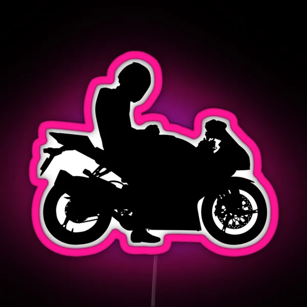 Sportbike Silhouette RGB Neon Sign