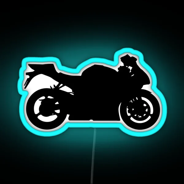Sportbike Silhouette RGB Neon Sign