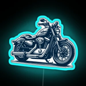 Sportster Motorcycle Vintage Illustration RGB Neon Sign