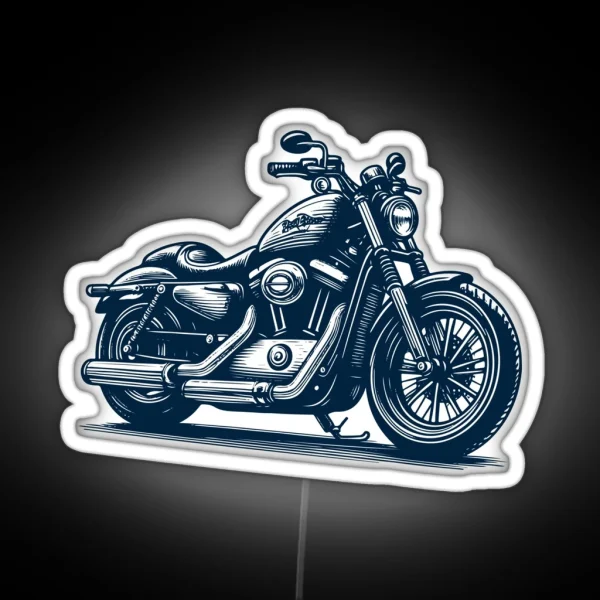 Sportster Motorcycle Vintage Illustration RGB Neon Sign