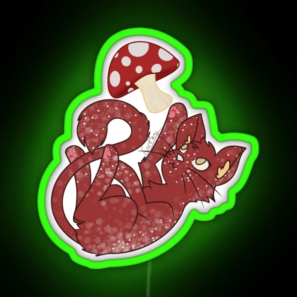 Spot The Mushroom Kitten RGB Neon Sign