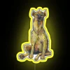 A spotted hyena neon sign