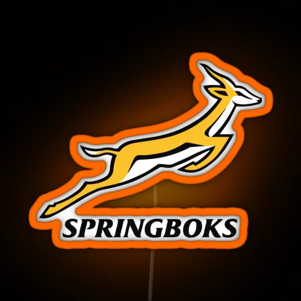 Springboks The South Africa National Rugby RGB Neon Sign