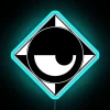 Spy Family logo in neon blue lights on a sign.