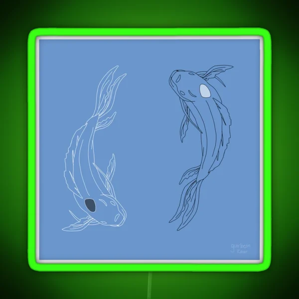 Square Led Dark Blue Drawing Of Tui And La From Avatar RGB Neon Sign