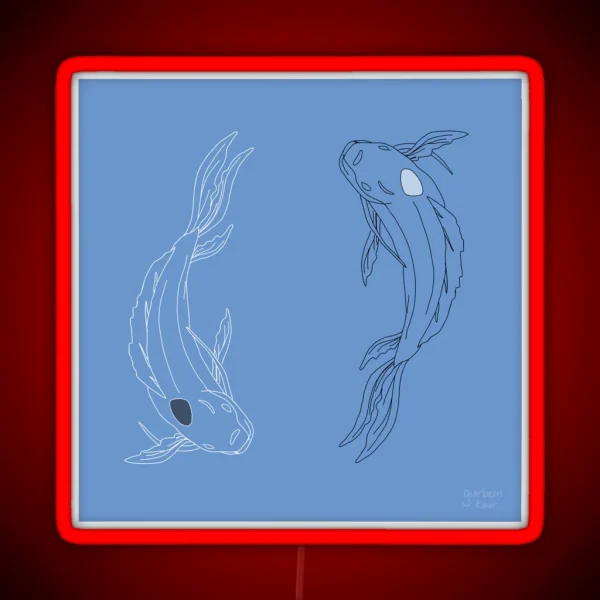 Square Led Dark Blue Drawing Of Tui And La From Avatar RGB Neon Sign