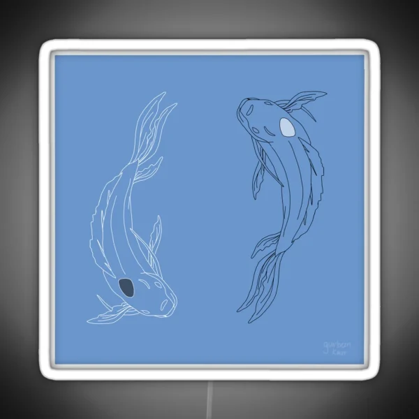 Square Led Dark Blue Drawing Of Tui And La From Avatar RGB Neon Sign