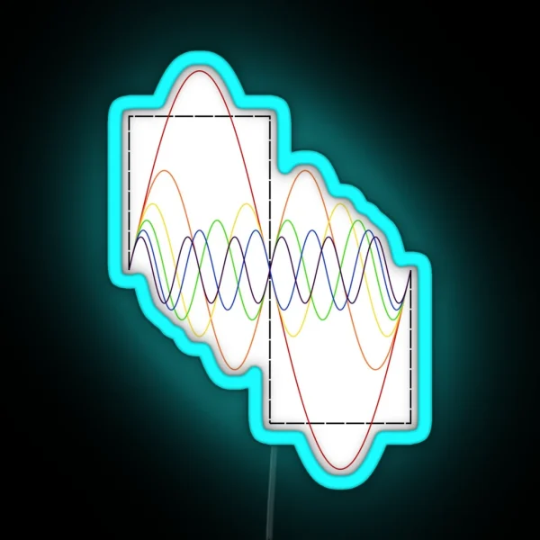 Square Wave Fourier Transform RGB Neon Sign