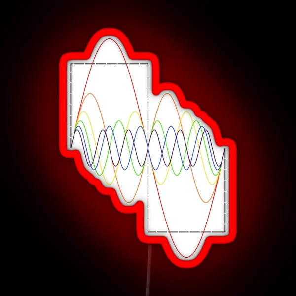 Square Wave Fourier Transform RGB Neon Sign