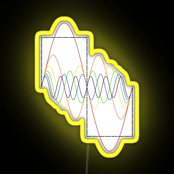 Square Wave Fourier Transform RGB Neon Sign