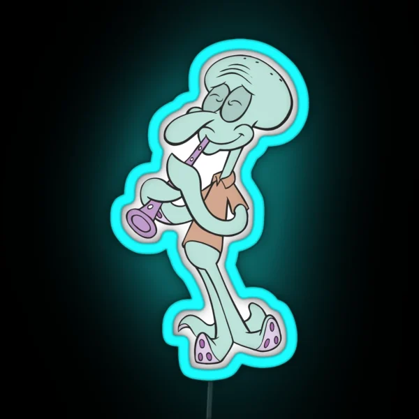 Squiddy Plays The Clarinet RGB Neon Sign
