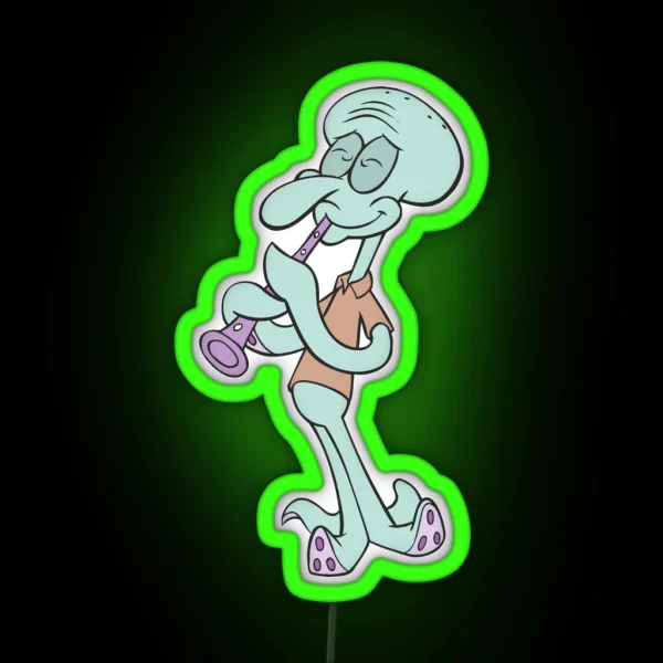 Squiddy Plays The Clarinet RGB Neon Sign