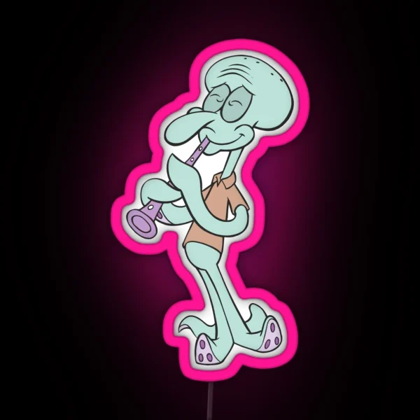 Squiddy Plays The Clarinet RGB Neon Sign