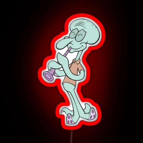 Squiddy Plays The Clarinet RGB Neon Sign