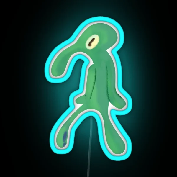 Squidward Art Handsome And Brave RGB Neon Sign