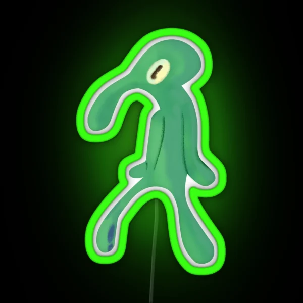 Squidward Art Handsome And Brave RGB Neon Sign