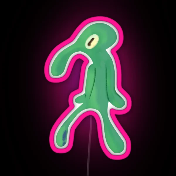 Squidward Art Handsome And Brave RGB Neon Sign