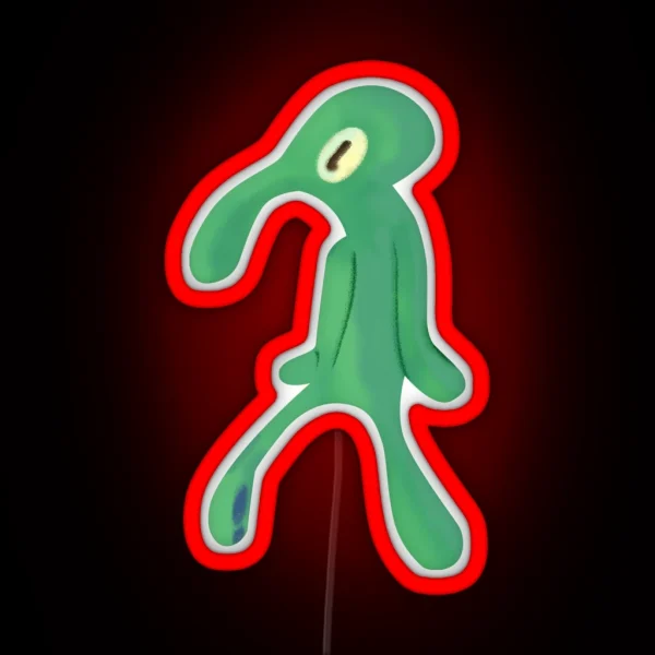 Squidward Art Handsome And Brave RGB Neon Sign