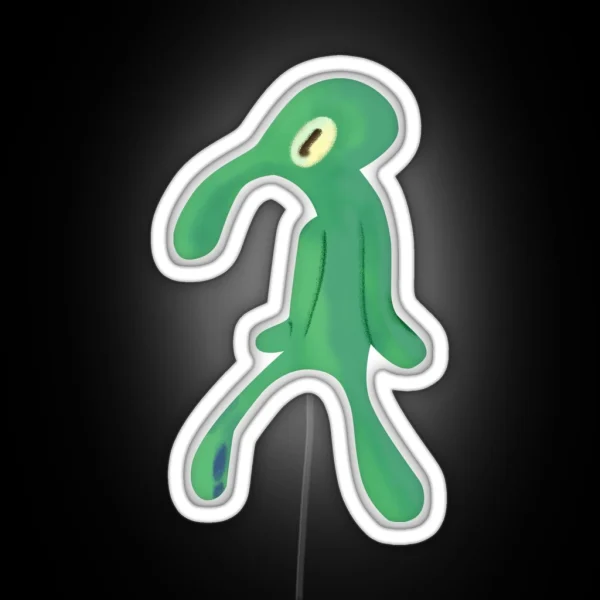 Squidward Art Handsome And Brave RGB Neon Sign