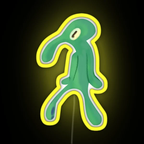 Squidward Art Handsome And Brave RGB Neon Sign