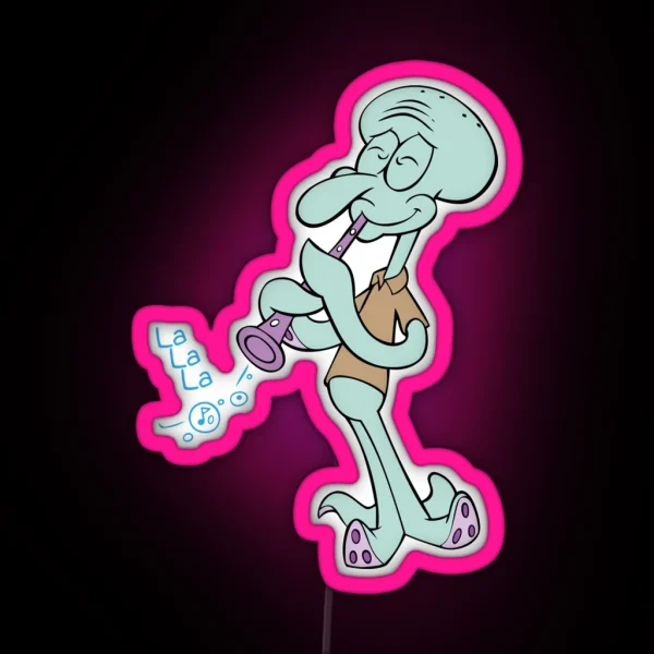 Squidward Clarinet RGB Neon Sign