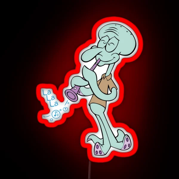 Squidward Clarinet RGB Neon Sign