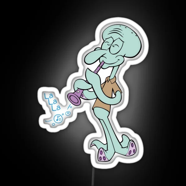 Squidward Clarinet RGB Neon Sign