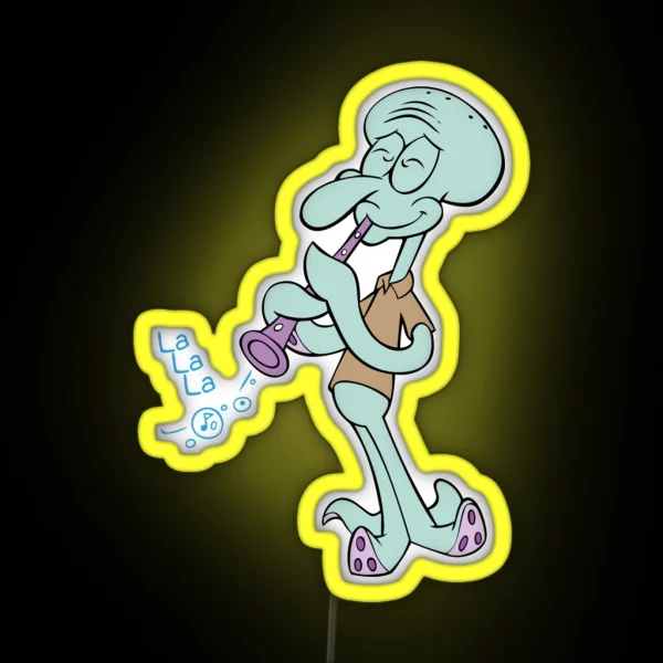 Squidward Clarinet RGB Neon Sign