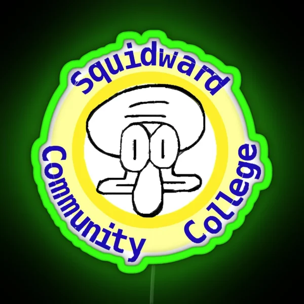 Squidward Community College RGB Neon Sign