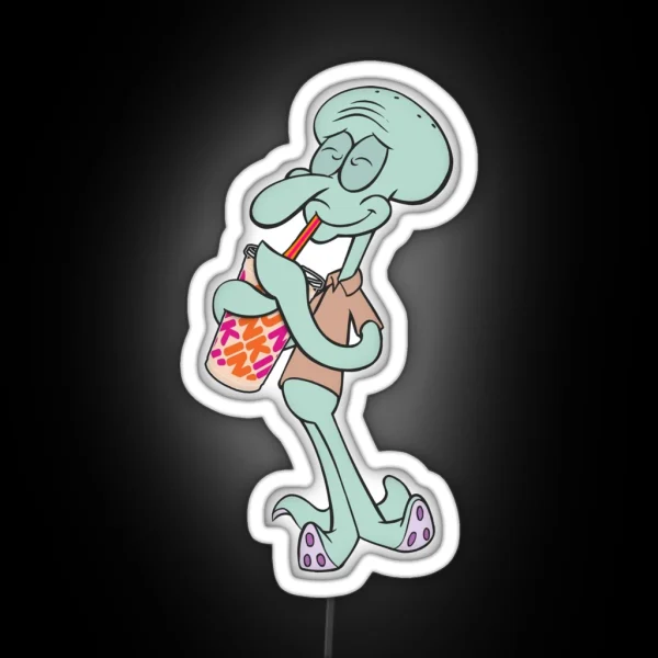Squidward Iced Dunkin RGB Neon Sign