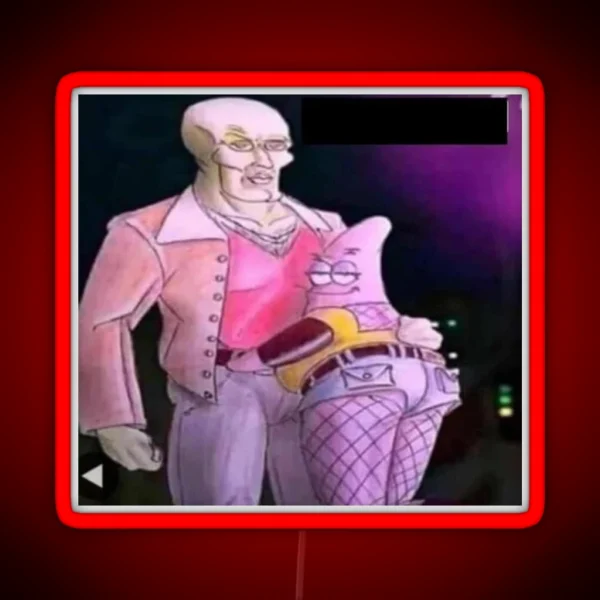 Squidward Patrick Fanart Meme RGB Neon Sign