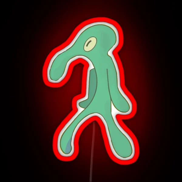 Squidward Self Portrait RGB Neon Sign
