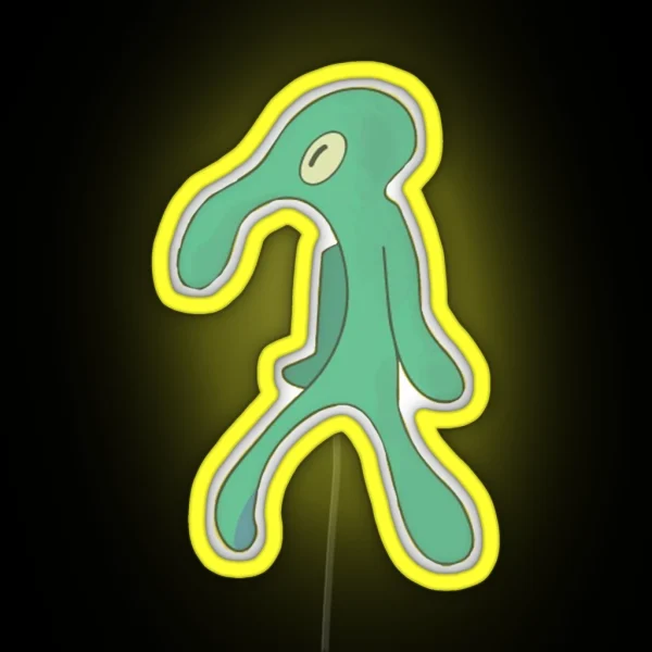 Squidward Self Portrait RGB Neon Sign