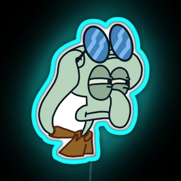 Squidward Suspicious RGB Neon Sign