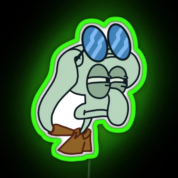 Squidward Suspicious RGB Neon Sign