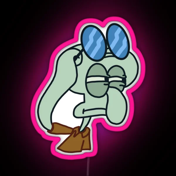 Squidward Suspicious RGB Neon Sign