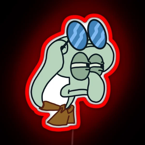 Squidward Suspicious RGB Neon Sign