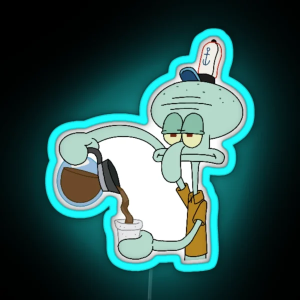 Squidward Tentacles From Sponge Bob RGB Neon Sign