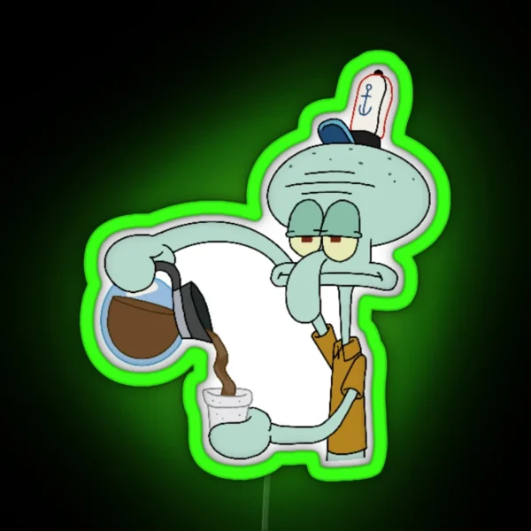 Squidward Tentacles From Sponge Bob RGB Neon Sign