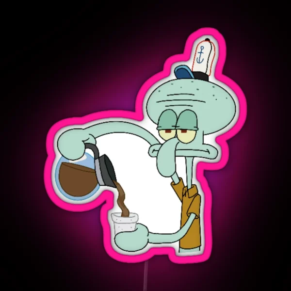 Squidward Tentacles From Sponge Bob RGB Neon Sign