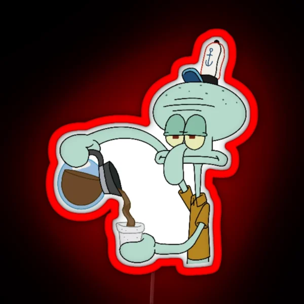 Squidward Tentacles From Sponge Bob RGB Neon Sign