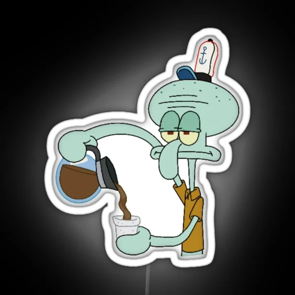 Squidward Tentacles From Sponge Bob RGB Neon Sign