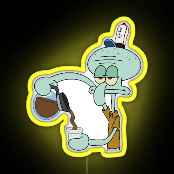 Squidward Tentacles From Sponge Bob RGB Neon Sign