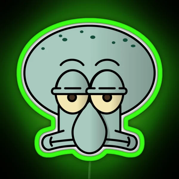 Squidward Tentacles Is Here RGB Neon Sign